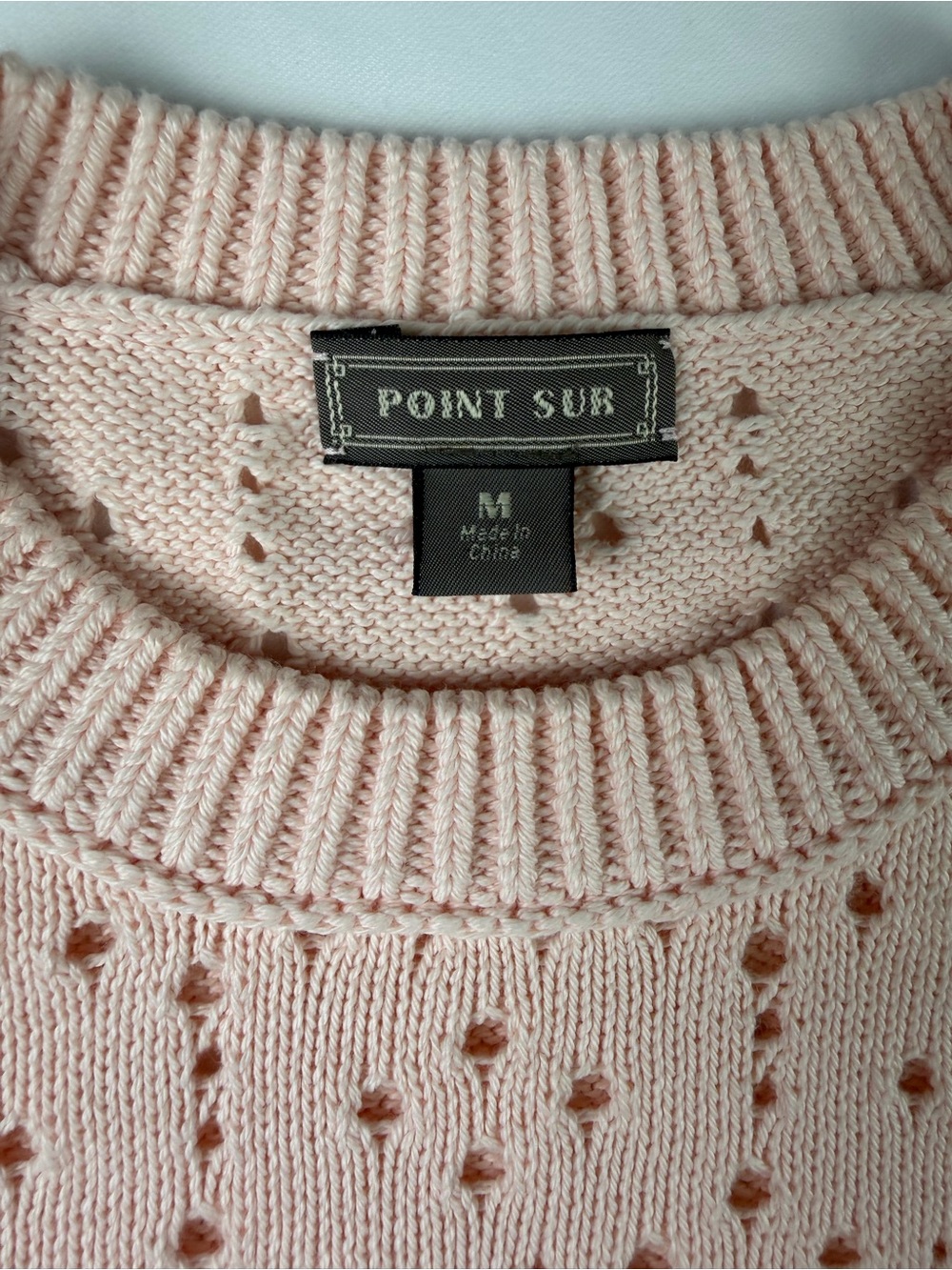 J. Crew - Point Sur Collection Pale Pink Openwork Crewneck Sweater - Perfect M - Picture 10 of 14